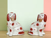 Pair of Flower Basket Staffordshire Dogs