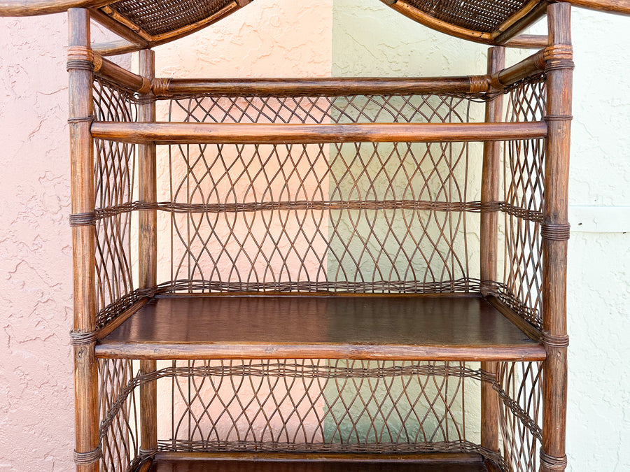 Rattan Pagoda Etagere