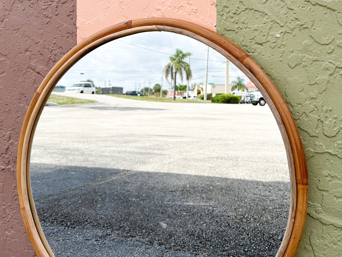 Extra Large Round Rattan Mirror