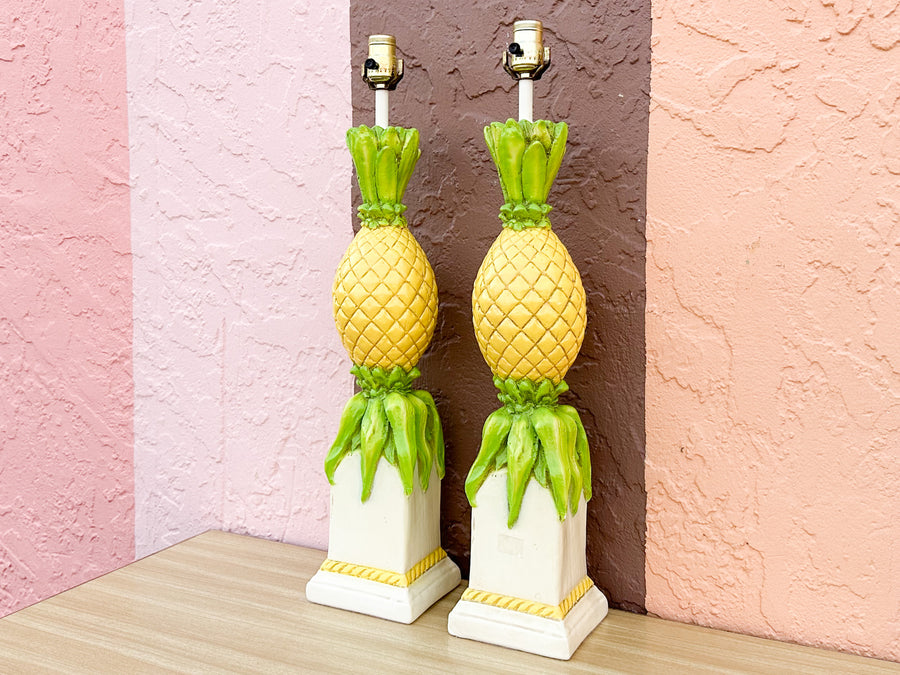 Pair of Perfect Pineapple Lamps