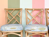 Set of Four Ficks Reed Rattan Chippendale Chairs
