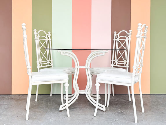 Palm Beach Style Faux Bamboo Outdoor Dining Set