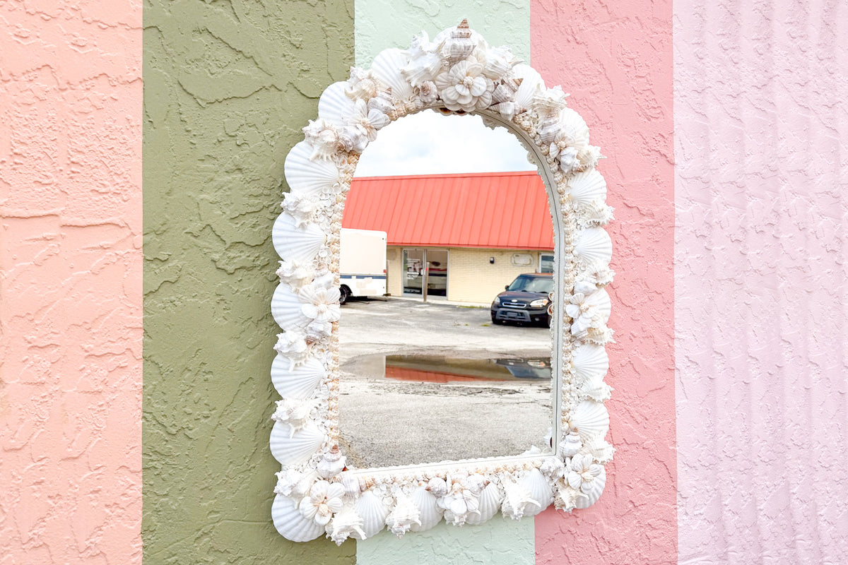 Custom White Shell Chic Mirror