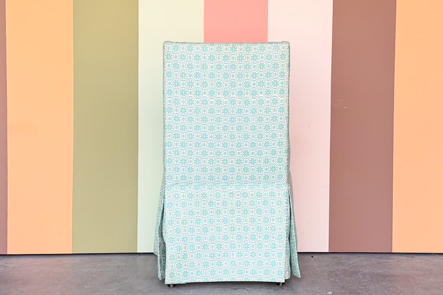 Turquoise Upholstered Slipper Chair