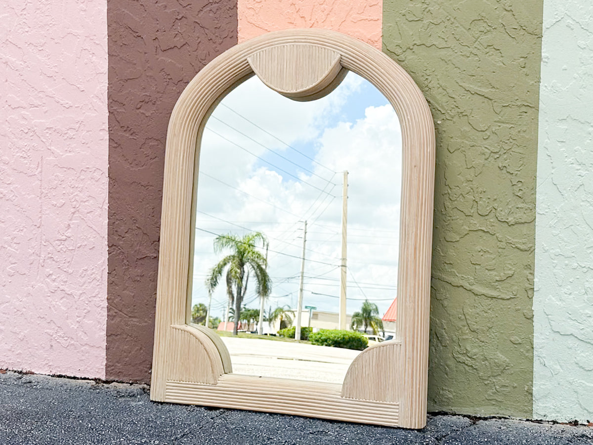 Pencil Reed Rattan Mirror