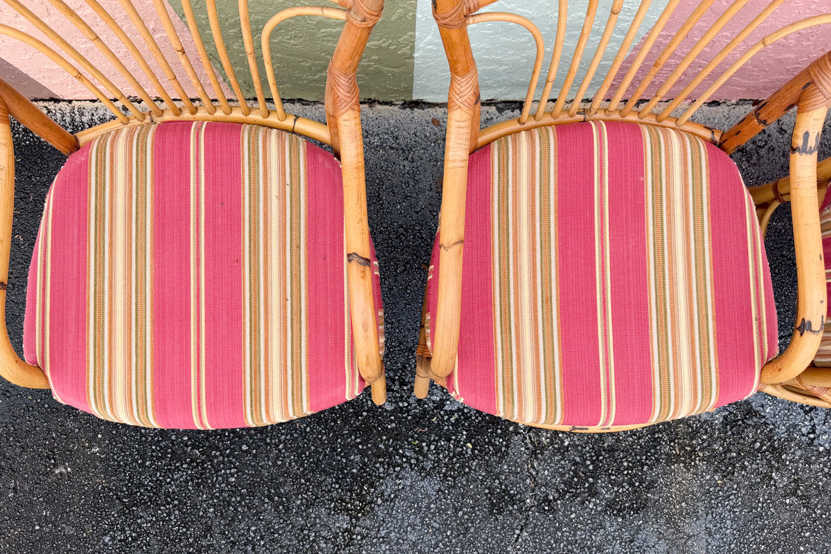 Set of Six Balloon Back Rattan Dining Chair