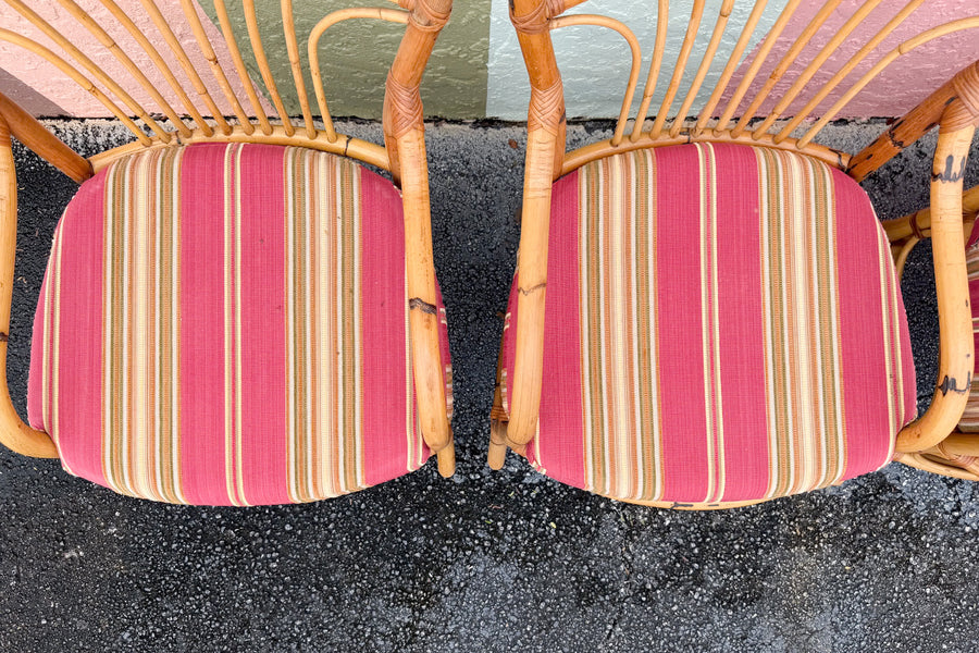 Set of Six Balloon Back Rattan Dining Chair