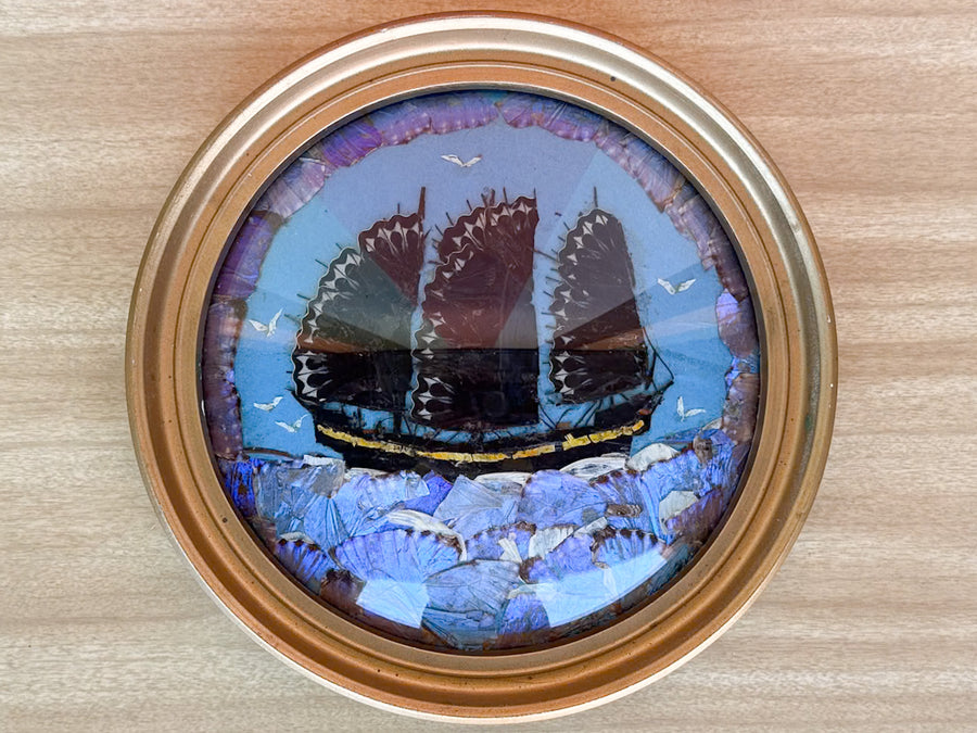 Pair of Sailing Ships Butterfly Art