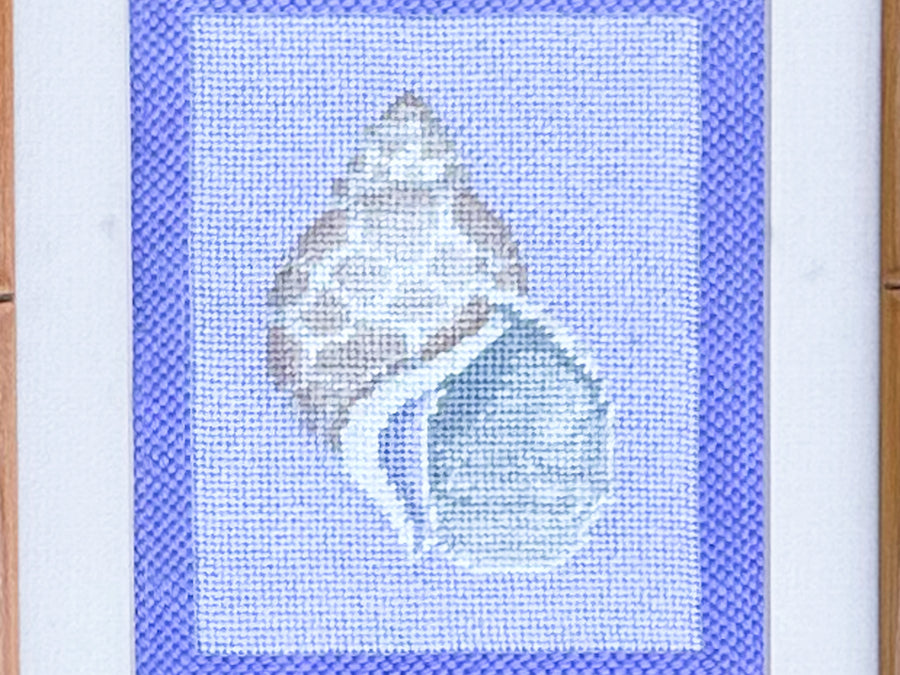 Lavender Shell Needlepoint Art