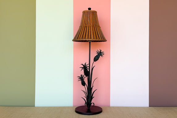Cute Tole Pineapple Lamp with Shade
