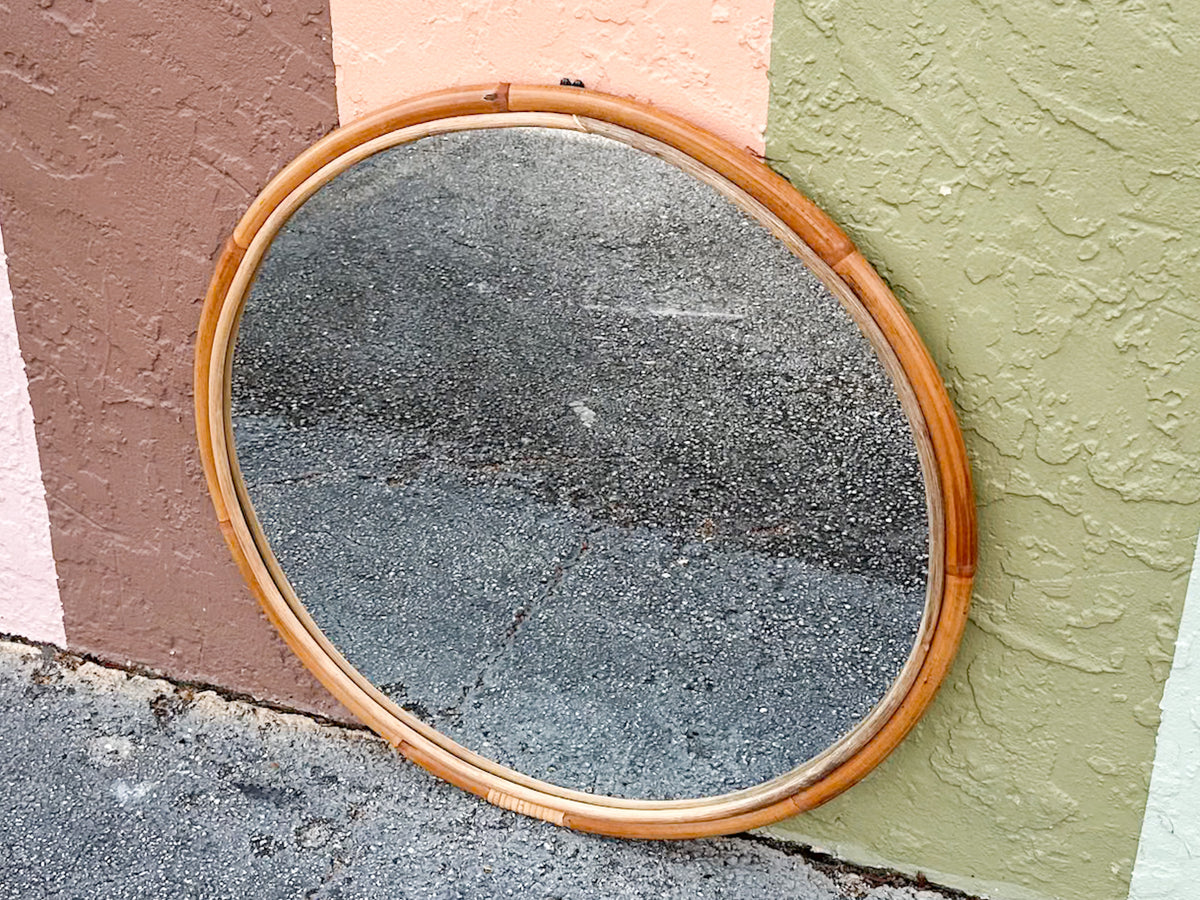 Extra Large Round Rattan Mirror