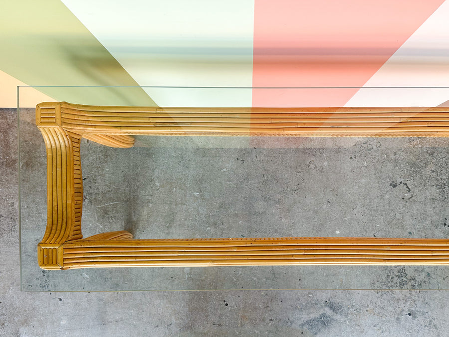 Pencil Reed Rattan Console
