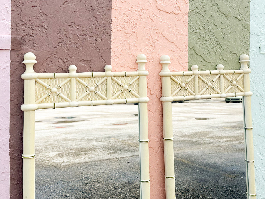 Pair of Palm Beach Style Faux Bamboo Mirrors
