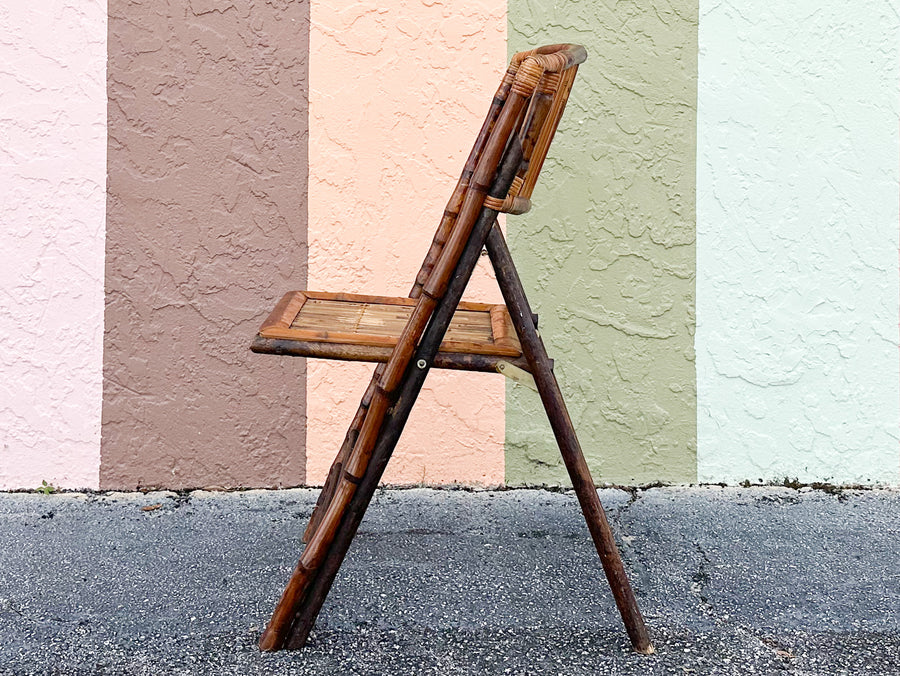 Set of Four Bamboo Folding Chairs