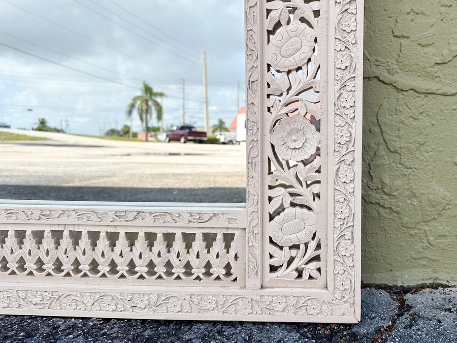 Wood Carved Moroccan Mirror