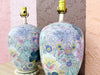 Pair of Porcelain Floral Lamps