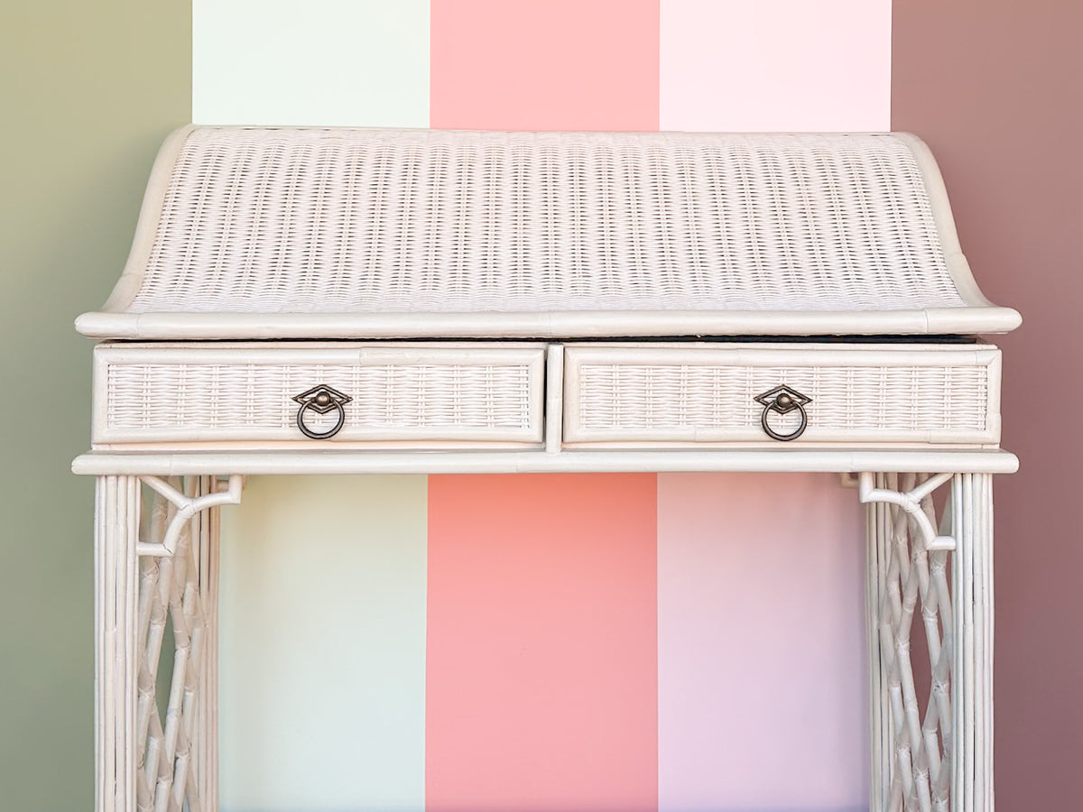 Wicker and Rattan Secretary Desk