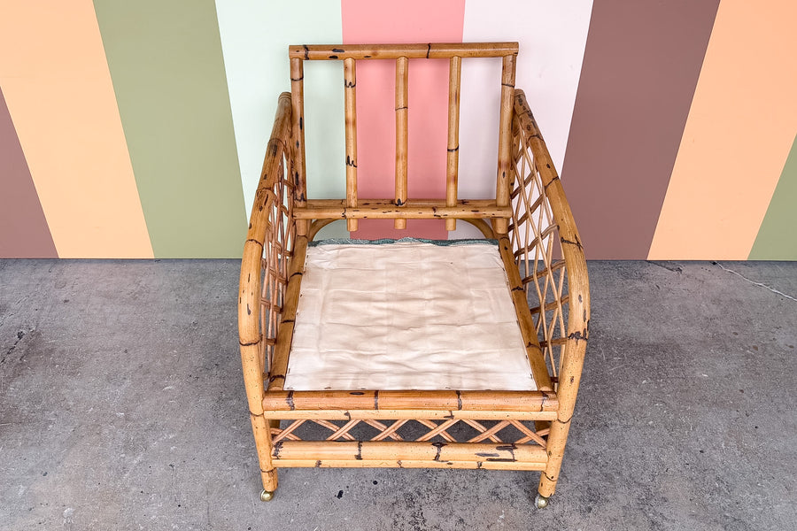 Rattan Lounge Chair on Casters