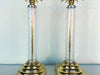 Pair of Brass and Crackle Glass Palm Tree Lamps