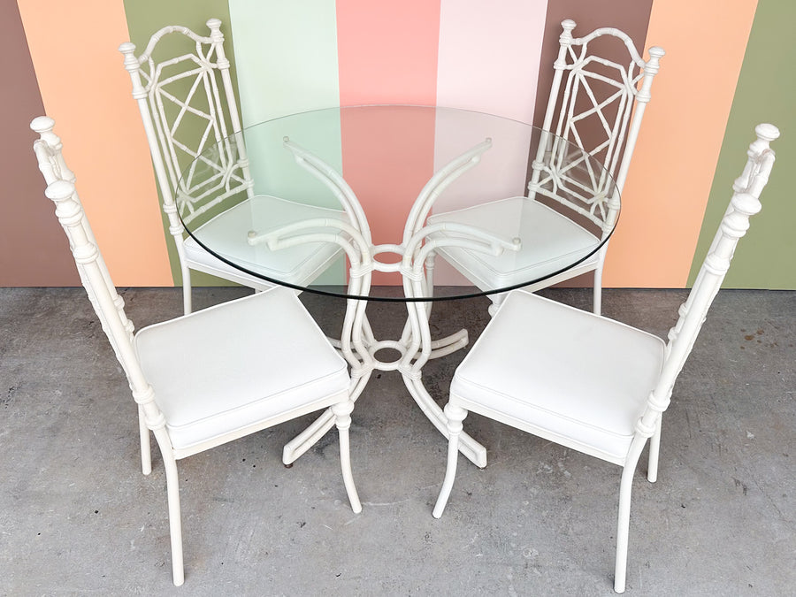 Palm Beach Style Faux Bamboo Outdoor Dining Set