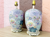 Pair of Porcelain Floral Lamps