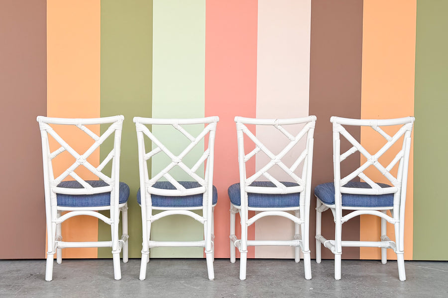 Set of Four Rattan Dining Chairs