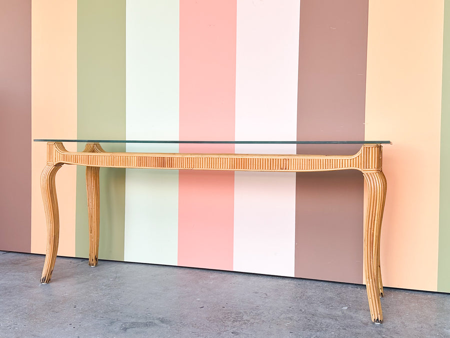 Pencil Reed Rattan Console