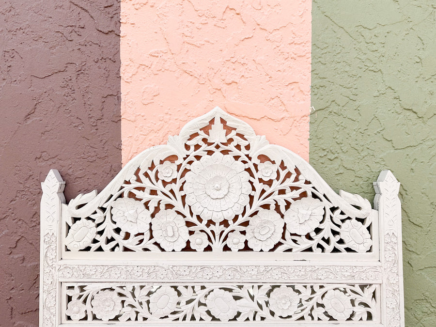 Wood Carved Moroccan Mirror