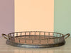 Round Faux Bamboo Brass Tray