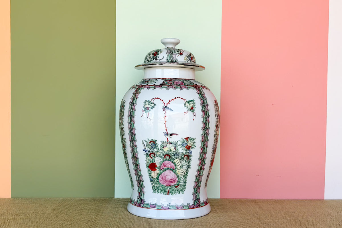 Colorful Chinoiserie Ginger Jar