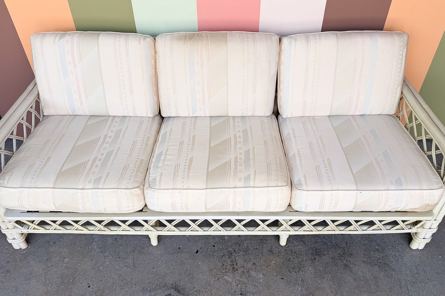 Ficks Reed Rattan Lattice Sofa