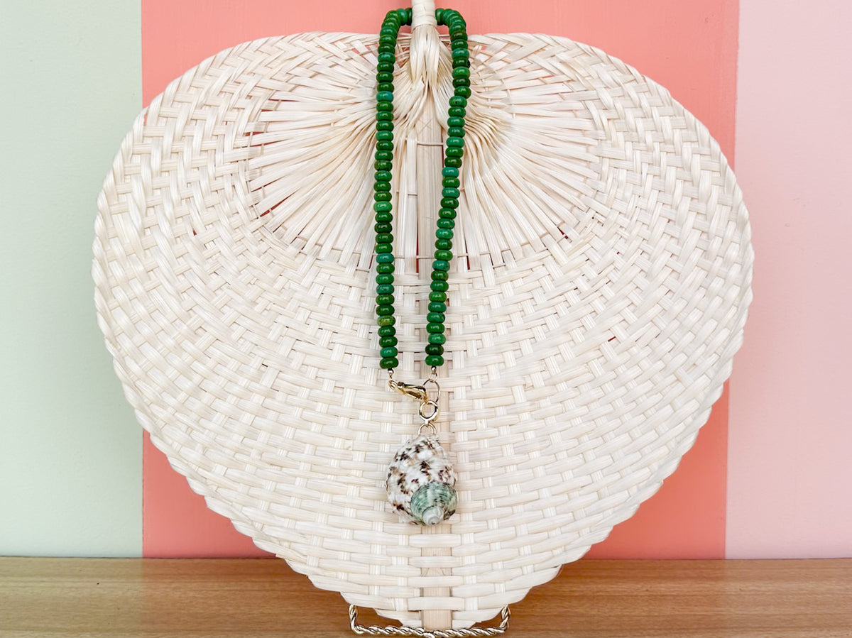 Palm Beach Regency's Green Turquoise Gemstone and Shell Necklace