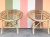 Pair of Coastal Chic Rattan Circle Chairs