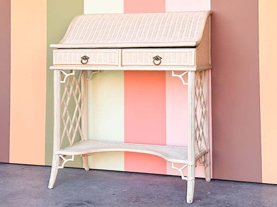 Wicker and Rattan Secretary Desk
