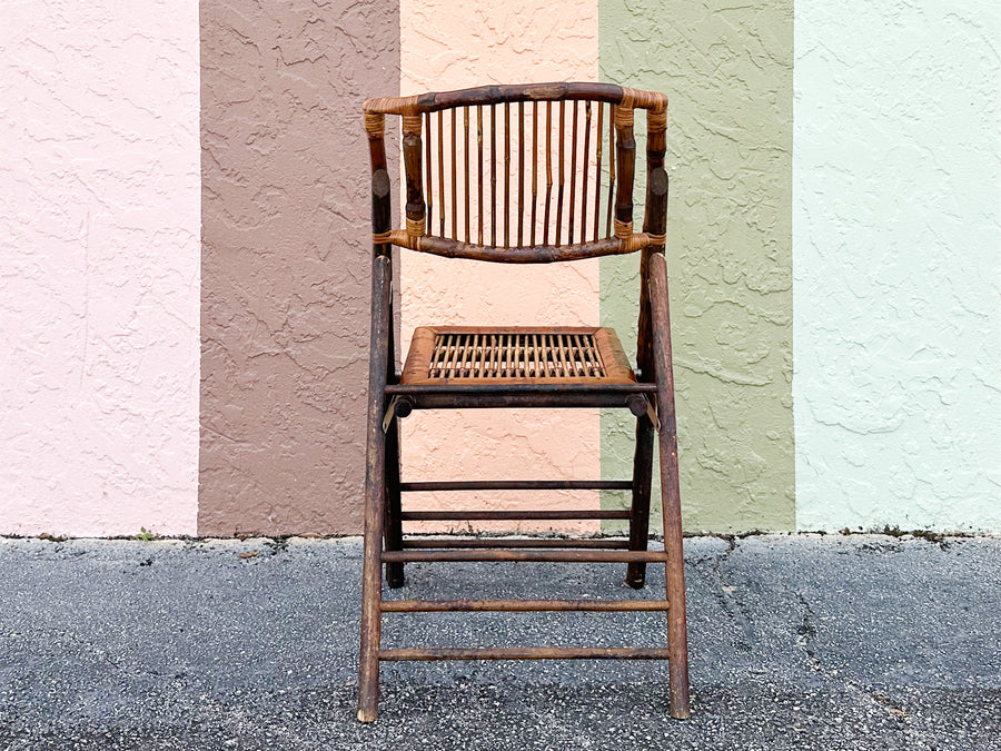 Set of Four Bamboo Folding Chairs