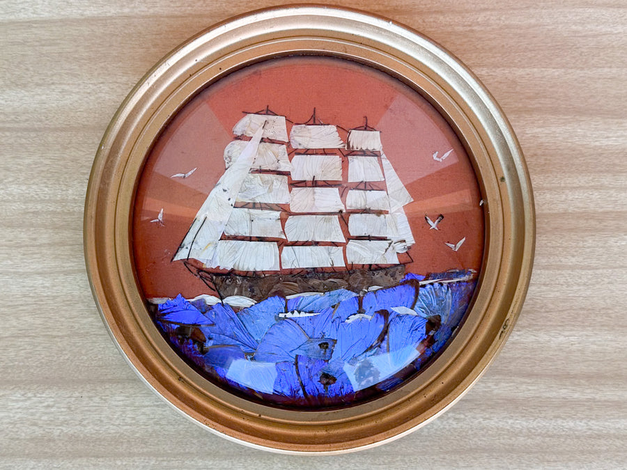 Pair of Sailing Ships Butterfly Art
