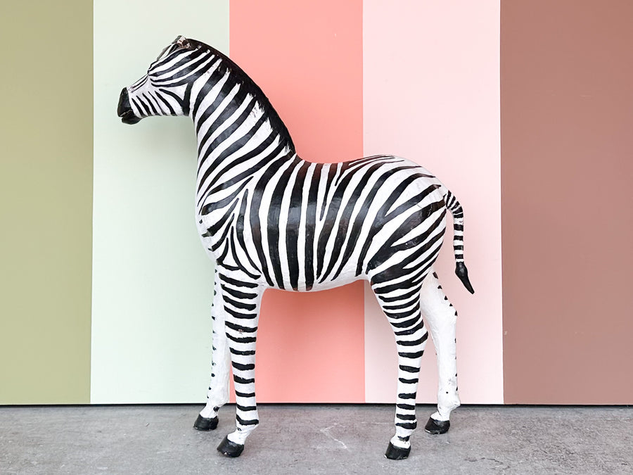 Large Whimsical Leather Zebra