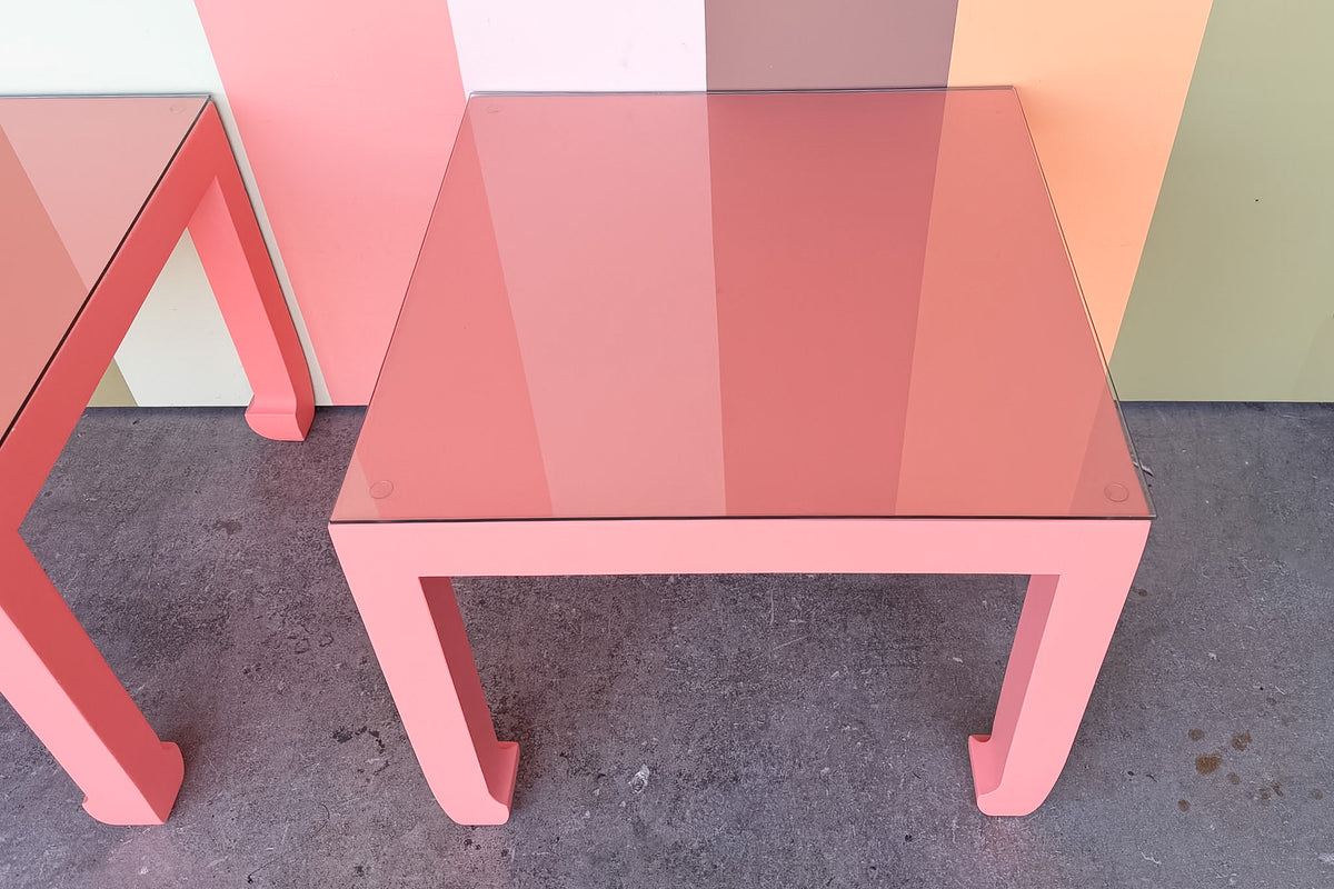 Pair of Coral Ming Style Side Tables