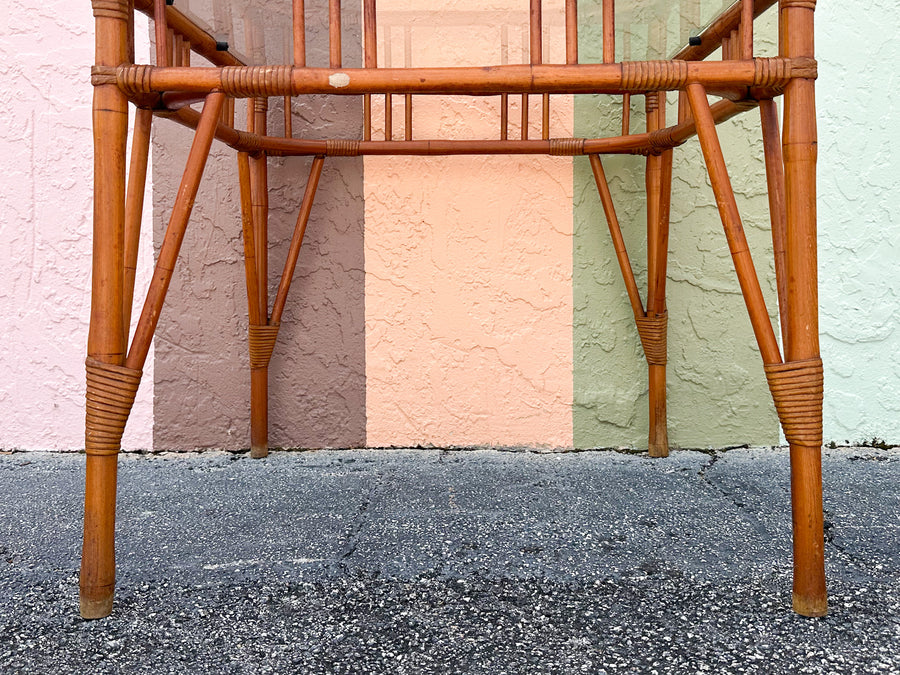 Old Florida Rattan Game Table