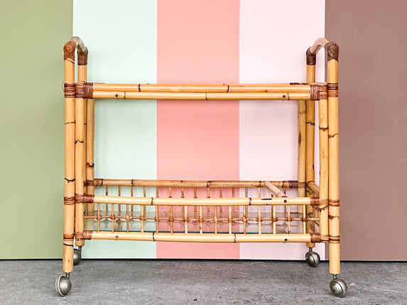 Old Florida Rattan Bar Cart