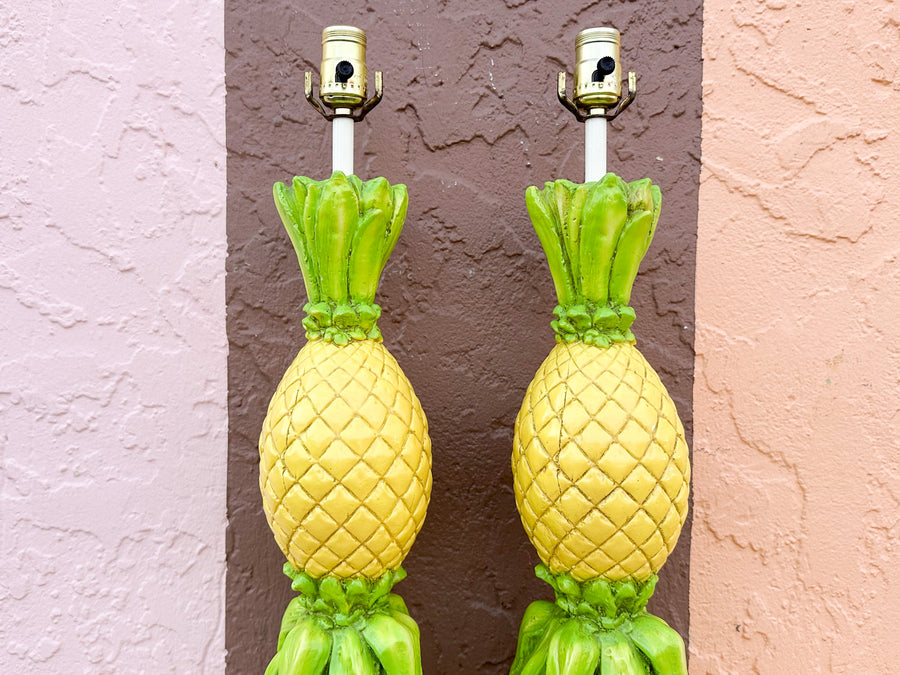 Pair of Perfect Pineapple Lamps