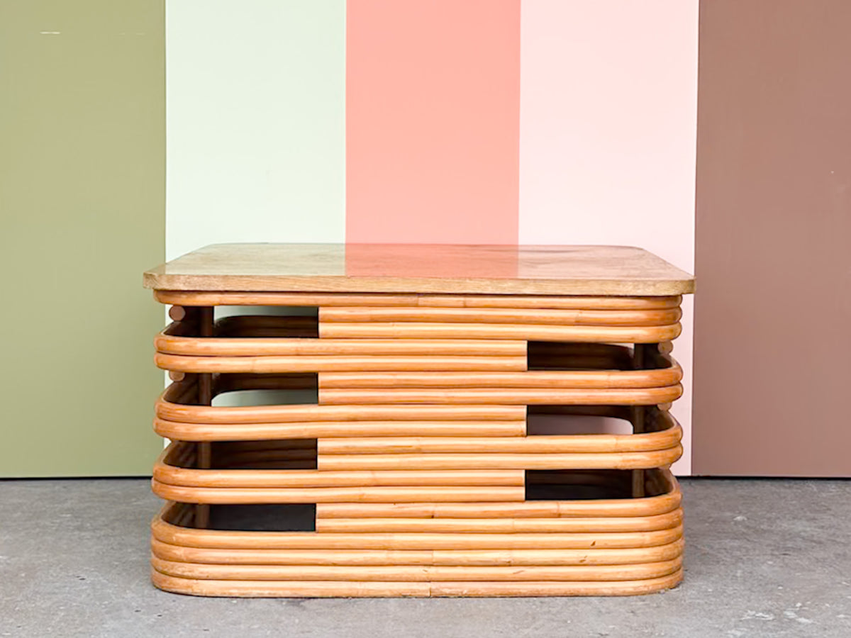 Frankl Style Rattan Corner Side Table
