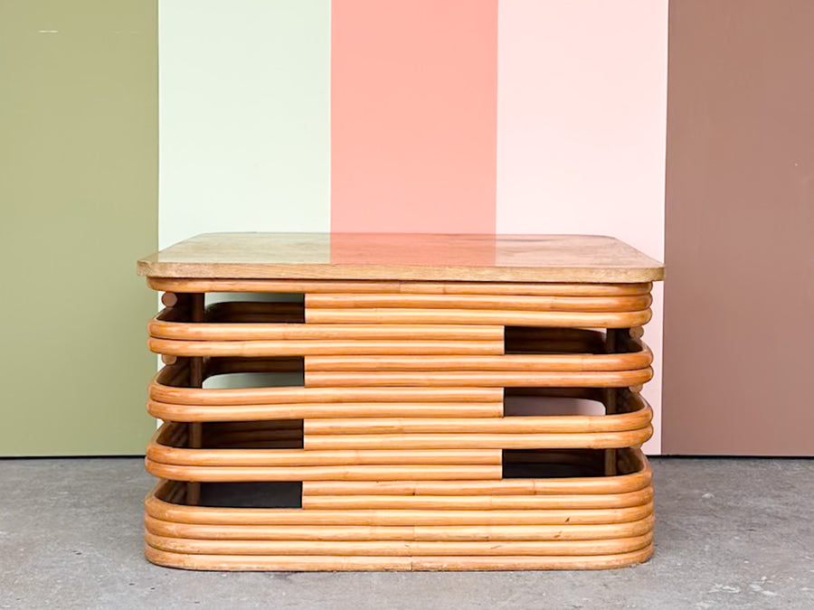 Frankl Style Rattan Corner Side Table