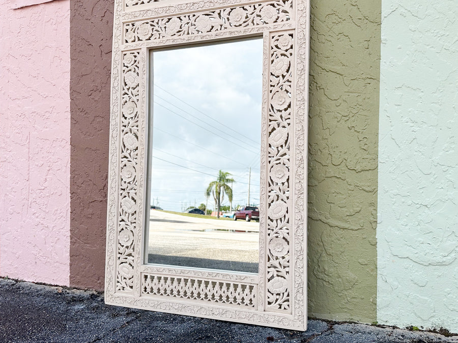 Wood Carved Moroccan Mirror