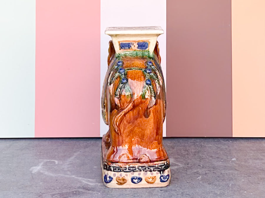 Colorful Terracotta Elephant Garden Seat