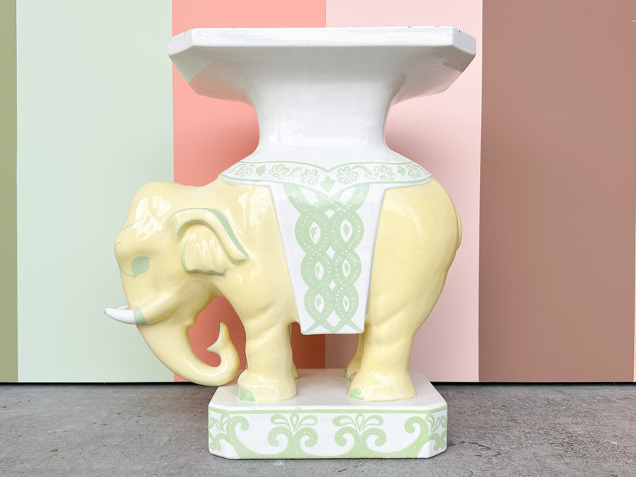 Yellow and Green Elephant Garden Seat by Townsends