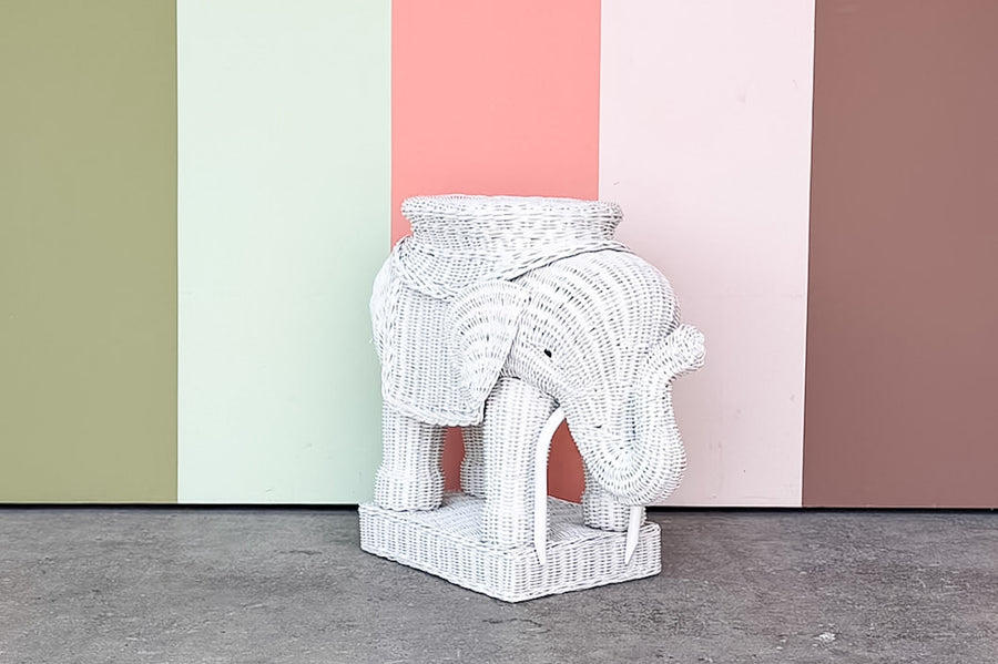 Wicker Elephant Garden Seat