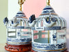 Pair of Blue and White Ceramic Birdcage Lamps