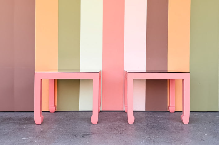Pair of Coral Ming Style Side Tables