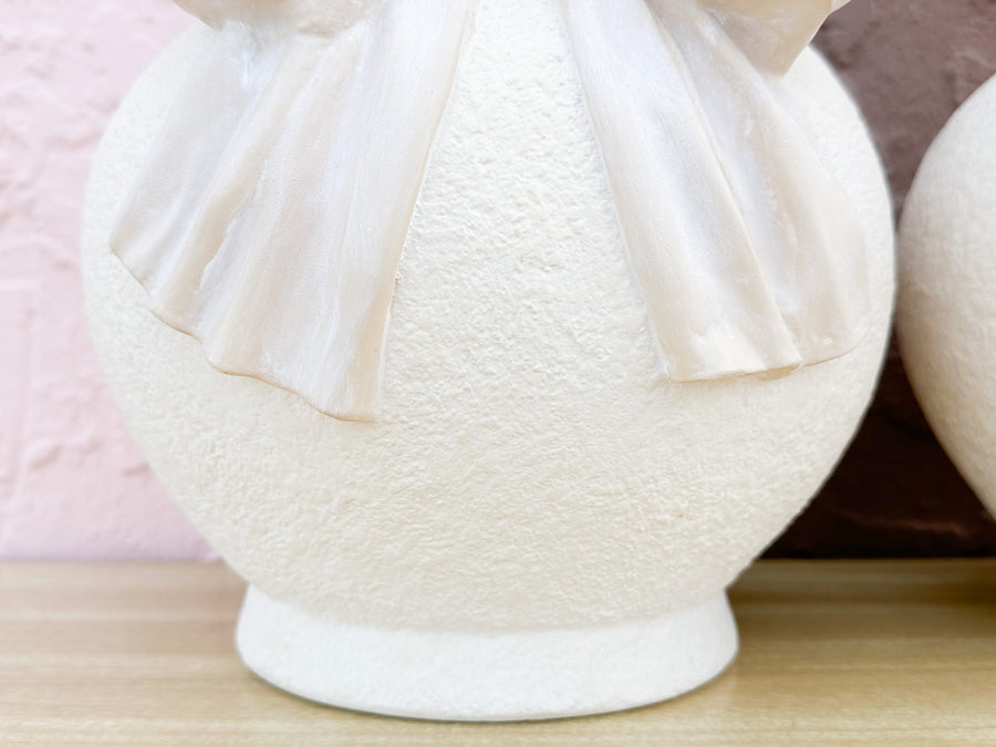 Pair of Adorable Plaster Bow Lamps